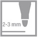 zvýrazňovač 2-3 mm